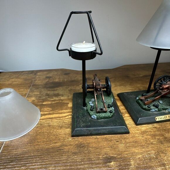 Valley Forge Souvenir Cannon Tea light Mini Lamp set of 2 - Picture 5 of 8